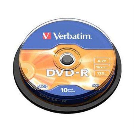 DVD-R Verbatim 16x 4,7 GB (banheira de 10 unidades)