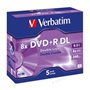 Verbatim DVD+R Dupla Camada 8x 8,5GB Caixa (Pack 5 Unidades)