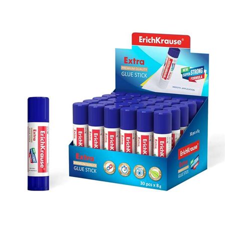 Erichkrause Extra Glue Stick - Fórmula super forte à base de PVP - Consumo Econômico - Adesão rápida e confiável - Fácil de lava