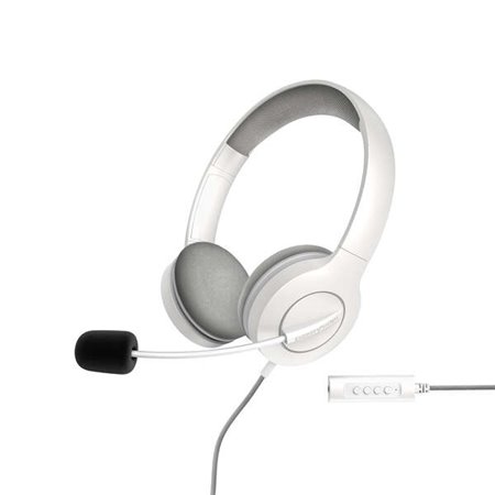 Energy Sistem Office Headphones 3 - Plugue USB e 3,5 mm - Controle de volume e mudo - Braço de microfone retrátil - Cor branca