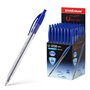 Caneta Automática Erichkrause U-208 Classic Matic - Tecnologia Ultra Glide - Corpo Transparente com Aderência - Cor Azul