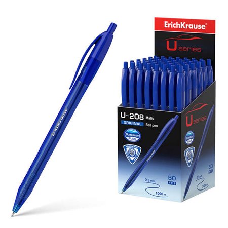 Caneta Automática Matic Original Erichkrause U-208 - Tecnologia Ultra Glide - Tinta Azul