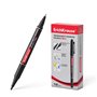 Marcador Permanente Dupla Face Erichkrause Double P-80 - Universal e Fineliner 2 em 1 - Tinta à Base de Álcool Resistente à Água