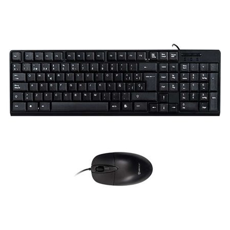 Pacote de teclado Unykach 105 teclas, USB + mouse 1200dpi, 3 botões, USB, uso ambidestro - cor preta