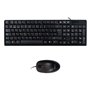 Pacote de teclado Unykach 105 teclas, USB + mouse 1200dpi, 3 botões, USB, uso ambidestro - cor preta