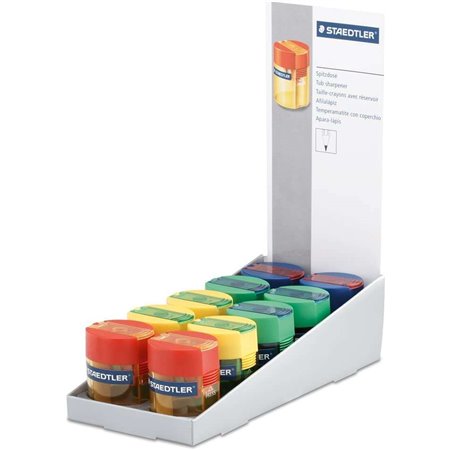 Display Staedtler 511 006 com 10 Afiadores com Depósito - Até 8,2mm - Ângulo de Afiação 23º