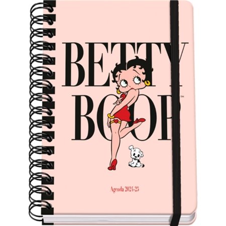 Agenda escolar espiral com fio Dohe Betty Boop A5 - Visualização semanal - Papel 80g/m2 - Capa de papelão laminado - Fecho de bo