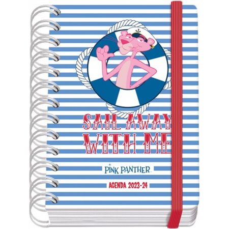 Agenda escolar Dohe Pink Panther Sailing Spiral Wired A6 - Diâmetro da página - Papel 80g/m2 - Capa de papelão laminado - Fecho 