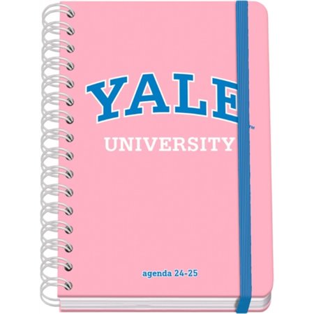 Dohe YALE Pink Lady A5 Agenda escolar em espiral com fio - Visualização semanal - Papel 80g/m2 - Capa de papelão laminado - Fech