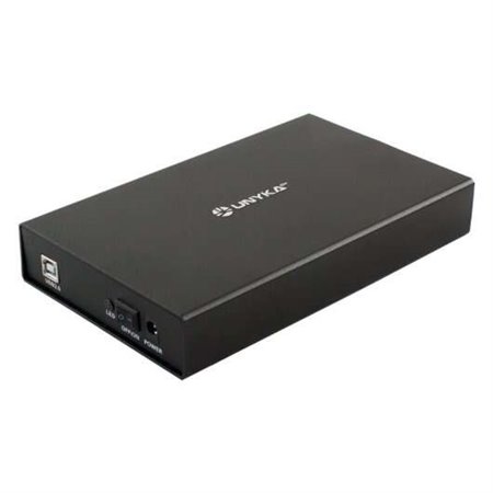 Caixa Externa Unykach LOK 0.2 3.5" USB 2.0 - Chave Liga/Desliga - Fabricada em Alumínio - Cor Preta