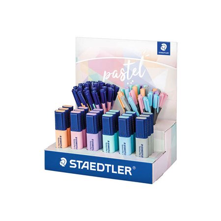 Display Staedtler com 78 Marcadores Pastel - Modelos Textsurfer Classic, Triplus, Triplus Fineliner - Cores Sortidas