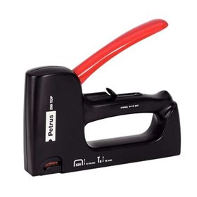 Prego/grampeador superior Petrus 295 - para grampos de 530/6 a 14 mm e pinos tipo 8 de 15 mm - ajuste de potência - cor preta/ve