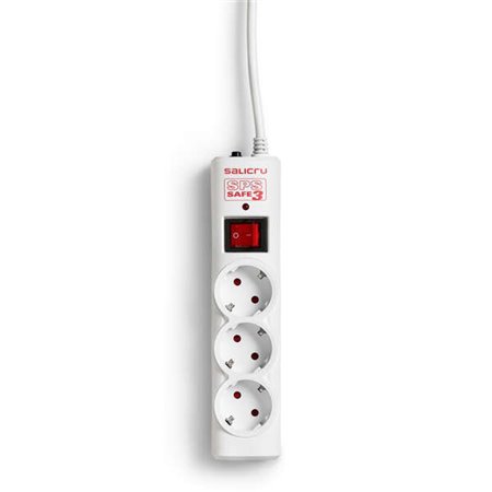 Salicru SPS SAFE Power Strip 3 Protetores Elétricos Ativos de Última Geração - 3 Tomadas Schuko - Cor Branca