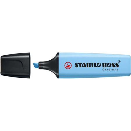 Marcador fluorescente pastel Stabilo Boss 70 - Linha entre 2 e 5mm - Recarregável - Tinta à base de água - Cor azul ventoso