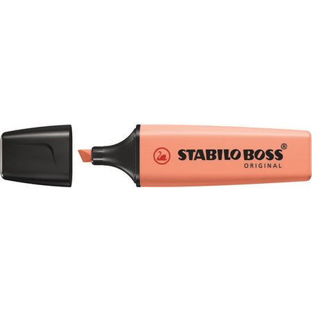 Caneta Marcadora Fluorescente Stabilo Boss 70 Pastel - Linha entre 2 e 5mm - Recarregável - Tinta à base de água - Cor pêssego s