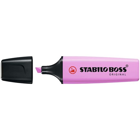 Marcador Fluorescente Stabilo Boss 70 Pastel - Linha entre 2 e 5mm - Recarregável - Tinta à base de água - Cor Fúcsia Gelada