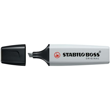 Marcador Fluorescente Stabilo Boss 70 Pastel - Linha entre 2 e 5mm - Recarregável - Tinta à base de água - Cor cinza empoeirado