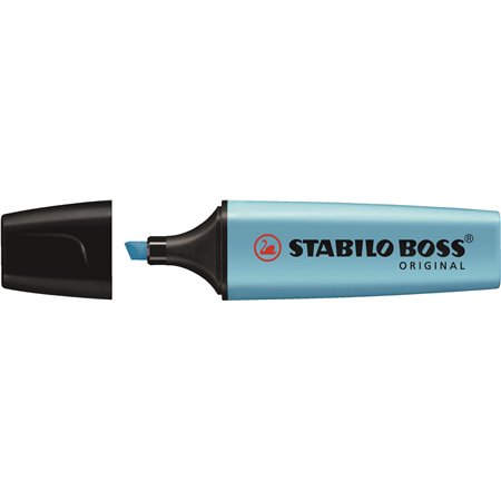 Caneta Marcadora Fluorescente Stabilo Boss 70 - Linha entre 2 e 5mm - Recarregável - Tinta à base de água - Cor Azul Fluorescent