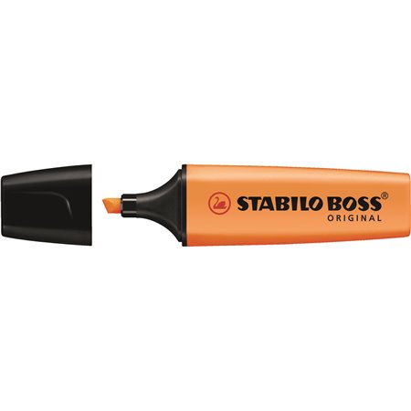 Caneta Marcadora Fluorescente Stabilo Boss 70 - Linha entre 2 e 5mm - Recarregável - Tinta à base de água - Cor Laranja Fluoresc