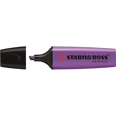 Caneta Marcadora Fluorescente Stabilo Boss 70 - Linha entre 2 e 5mm - Recarregável - Tinta à base de água - Cor Violeta Fluoresc