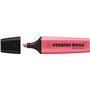 Caneta Marcadora Fluorescente Stabilo Boss 70 - Linha entre 2 e 5mm - Recarregável - Tinta à base de água - Cor rosa fluorescent