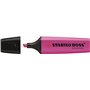 Caneta Marcadora Fluorescente Stabilo Boss 70 - Linha entre 2 e 5mm - Recarregável - Tinta à base de água - Cor magenta fluoresc