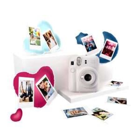 Pacote Fujifilm Melhores Memórias Câmera Instantânea Instax Mini 12 Clay White + Instax Mini Film 10 unidades. + 3 Molduras para