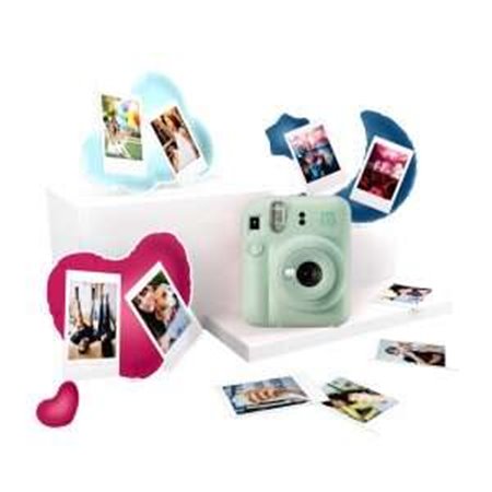 Pacote Fujifilm Melhores Memórias Câmera Instantânea Instax Mini 12 Verde Menta + Filme Instax Mini 10 unidades. + 3 Molduras pa