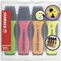 Stabilo Boss Executive Pack de 4 marcadores fluorescentes - Grip Zone - Linha entre 2 e 5mm - Recarregável - Tinta à base de águ