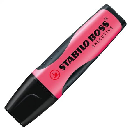 Marcador Fluorescente Stabilo Boss Executive - Grip Zone - Linha entre 2 e 5mm - Recarregável - Tinta à base de água - Cor rosa