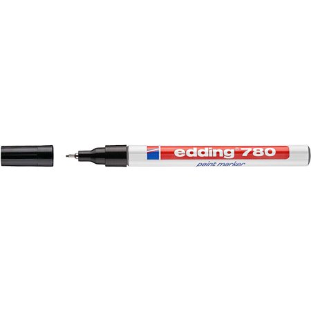 Marcador de tinta opaca permanente Edding 780 - Ponta redonda - Curso de 0,8 mm - Pontas de reposição disponíveis - Secagem rápi