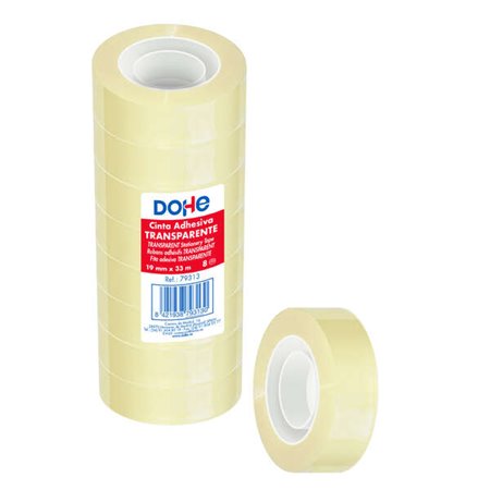 Dohe Pacote de 8 Fitas Adesivas Transparentes de Polipropileno 19mm x 33m