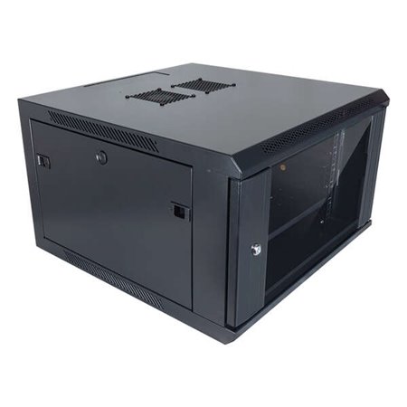 Aiten Data AI6406 6U Gabinete de Parede Profundidade 450 - Porta de Vidro - Trava de Segurança - Inclui Bandeja Fixa e Ventilado