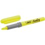 Marcador fluorescente Bic Highlighter Grip - Tinta à base de água - Ponta cinzel - Linha entre 1,60 e 3,30 mm - Cor Amarela