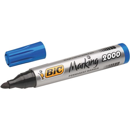 Marcador Permanente Bic Marking 2000 Ecolutions - Tinta à Base de Álcool - Ecológico - Secagem Rápida - Cor Azul