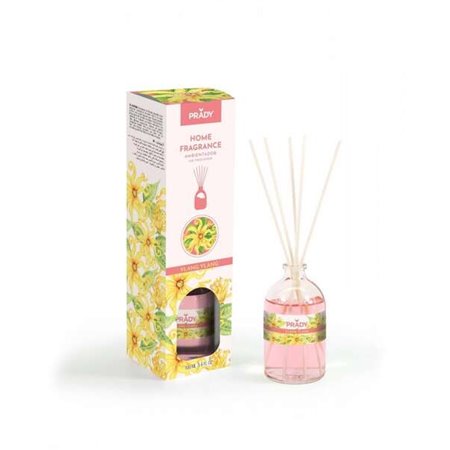Prady Mikado Ylang Ylang Ambientador - Frasco de Vidro 100ml e Varinhas Difusoras