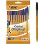 Pacote fino original Bic Cristal com 10 canetas esferográficas - ponta redonda de 0,8 mm - traço de 0,30 mm - tinta à base de ól