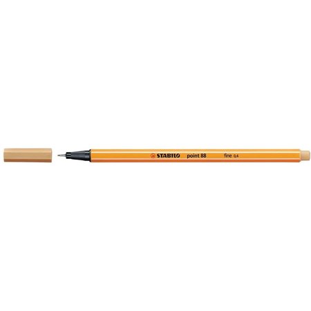 Marcador de ponta de fibra fina Stabilo Point 88 - linha 0,4 mm - tinta à base de água - cor ocre claro