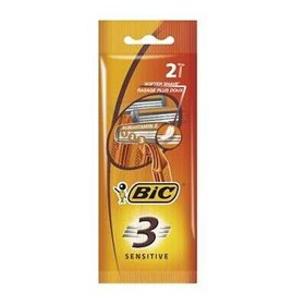 Bic Sensitive 3 Pacote de 2 Lâminas Descartáveis de 3 Lâminas - Tira Lubrificante com Aloe Vera