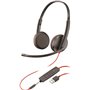 Fones de ouvido Plantronics Blackwire C3225 com microfone USB/entrada de 3,5 mm - Almofadas acolchoadas - Controles com fio - Co