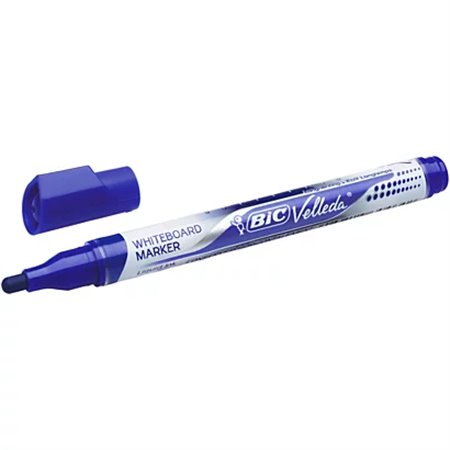 Marcador de quadro branco Bic Velleda Liquid Ink - Ponta média - Curso de 2,3 mm - Tinta líquida à base de álcool - Cor azul