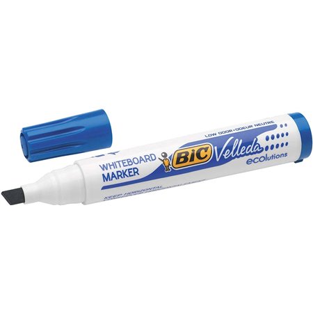 Marcadores de quadro branco Bic Velleda 1751 ECOlutions - Ponta cinzel - Linha entre 3mm e 5,5mm - Tinta à base de álcool - Ecol