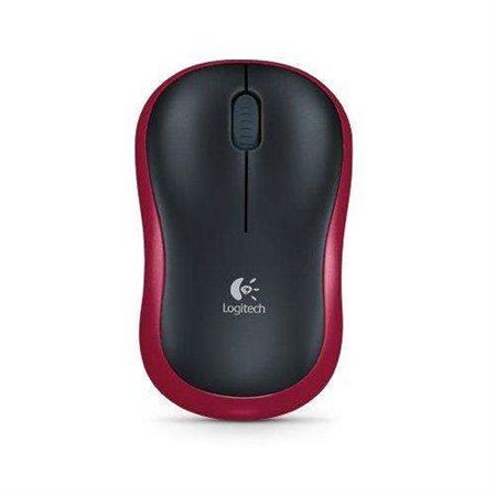 Logitech M185 Wireless Mouse 1000dpi - 3 Botões - Uso Ambidestro - Cor Preto/Vermelho