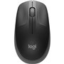 Logitech M190 Mouse USB sem fio de tamanho completo 1000dpi - 3 botões - Tamanho grande - Uso ambidestro - Cor preto/cinza escur