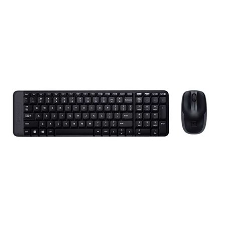 Logitech MK220 Pack Teclado sem fio K220 + Mouse M150 3 botões - Uso ambidestro - Cor preta