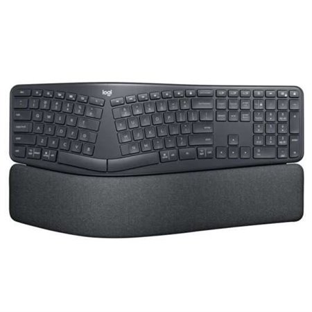 Teclado Bluetooth sem fio Logitech Ergo K860 USB - Ergonômico - Descanso de pulso - Preto