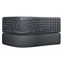 Teclado Bluetooth sem fio Logitech Ergo K860 USB - Ergonômico - Descanso de pulso - Preto