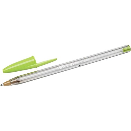 Caneta Bic Cristal Fun Rollerball - ponta grossa de 1,6 mm - tinta à base de óleo - cor verde limão