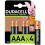 Pilhas recarregáveis Duracell NiHM AAA HR03 1,2V 750mAh - pré-carregadas - 4 unidades