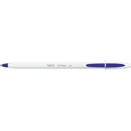 Caneta Rollerball Bic Cristal Up - Ponta de 1,2 mm - Tinta à base de óleo - Corpo branco - Cor azul